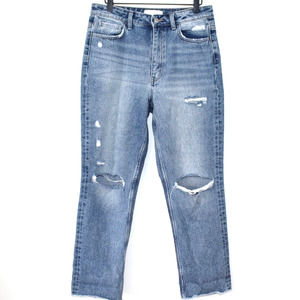 Vervet High Rise Distressed Raw Hem Ankle Denim Jean fits like a 28